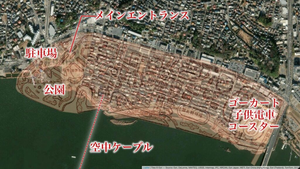 幻の計画図と現在の手賀沼を重ねてみた