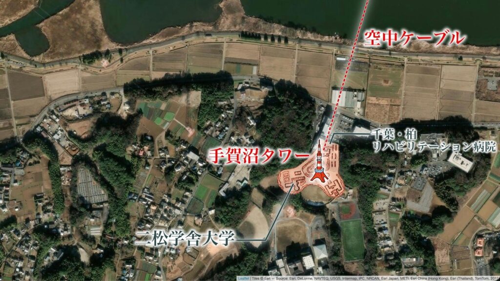 幻の計画図と現在の手賀沼を重ねてみた