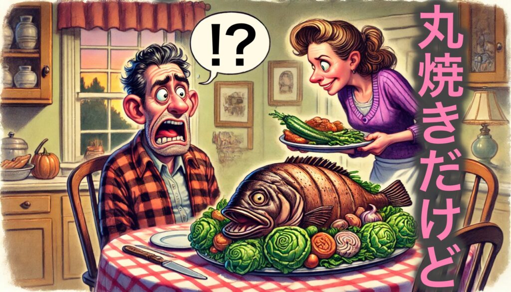 None I cut up, ever?(私、何も切らなかったけど?)