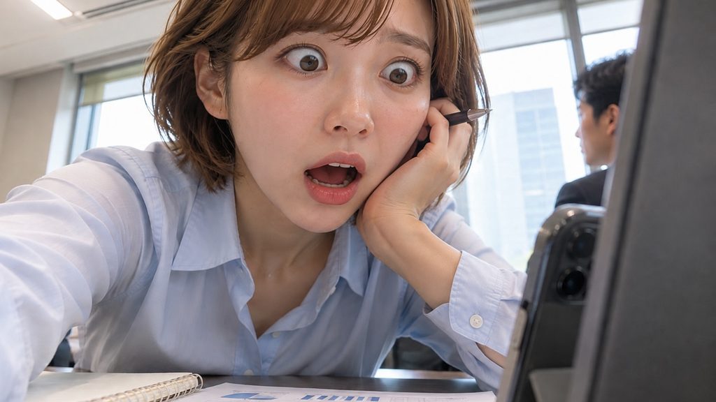 究極の怖い画像は自分の眠そうな「アホ顔」