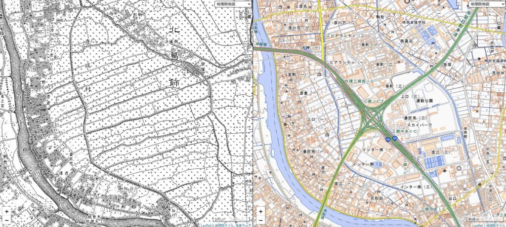 古地図に残された村落の名前と地域の様子
