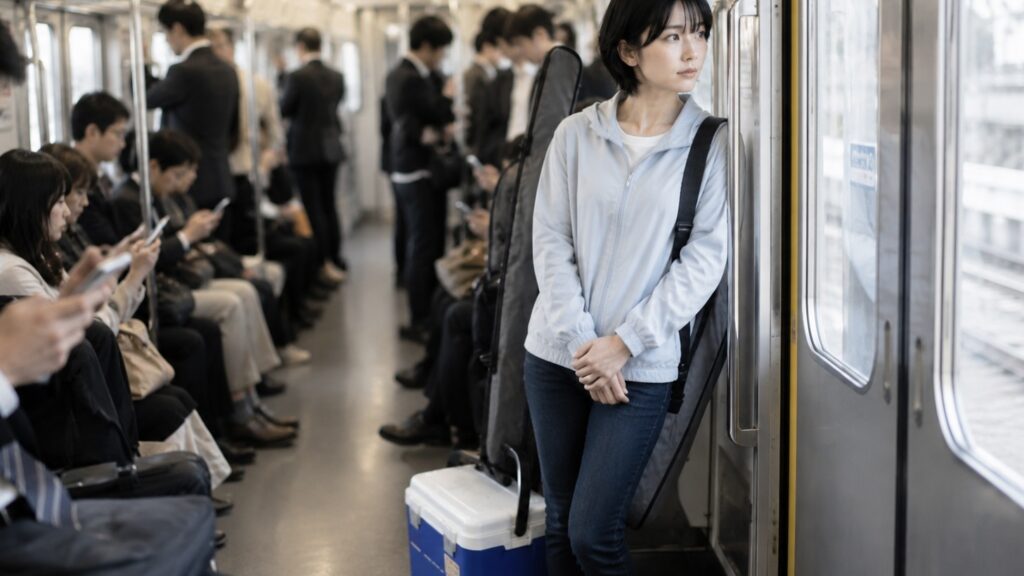 電車で釣りに行くのは恥ずかしいのか