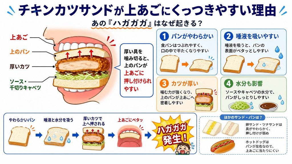 サンドイッチのパンが上顎にくっつく理由