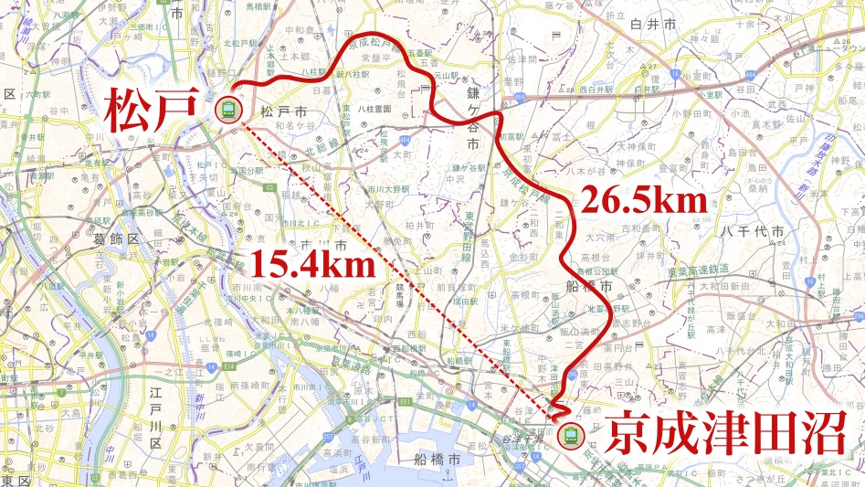 京成松戸線がクネクネしてる理由|通説