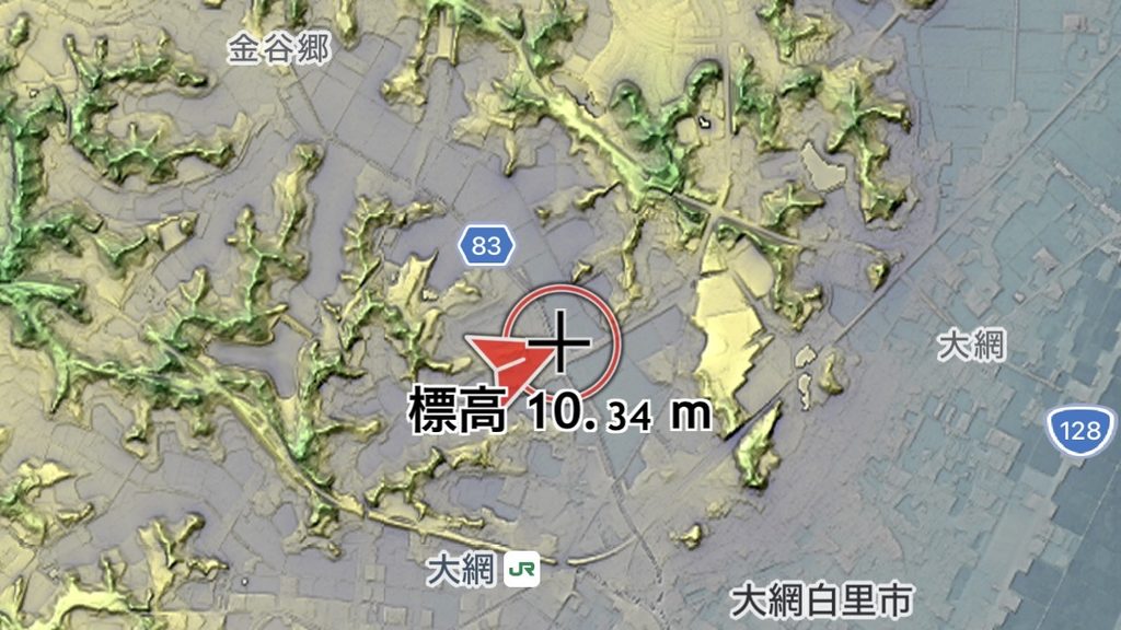 現地を歩いて分かった水がたまりやすい場所